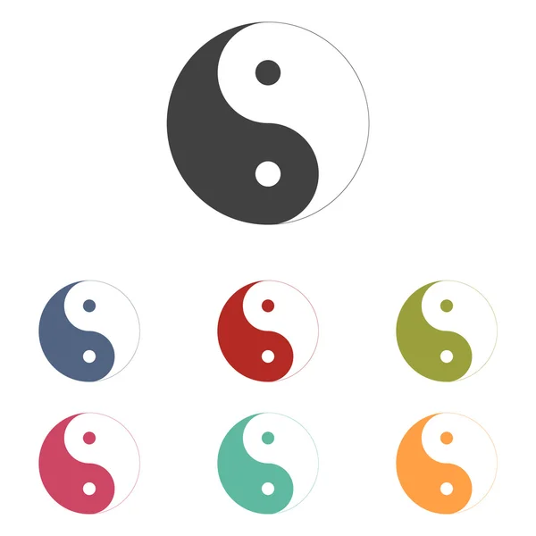 Ying Yang simbol icoane set — Vector de stoc