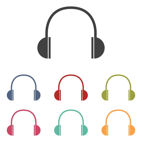 Headphones icons set — Stock Vector