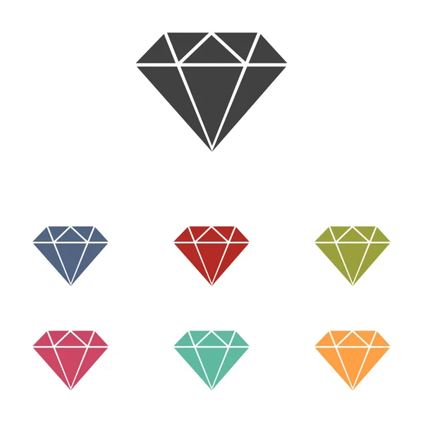 Diamond icons set — Stock Vector