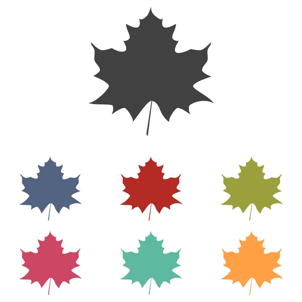 Maple leaf icons set — Stock Vector