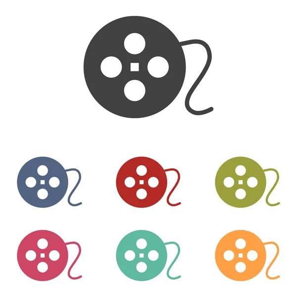 Conjunto de iconos circulares película — Vector de stock