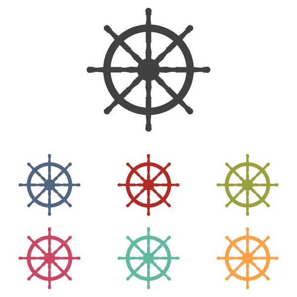 Conjunto de ícones de roda de navio —  Vetores de Stock