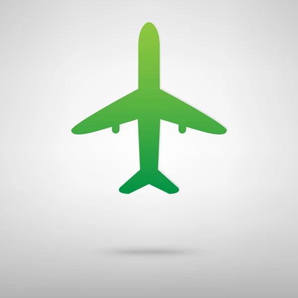 Icona verde aeroplano — Vettoriale Stock