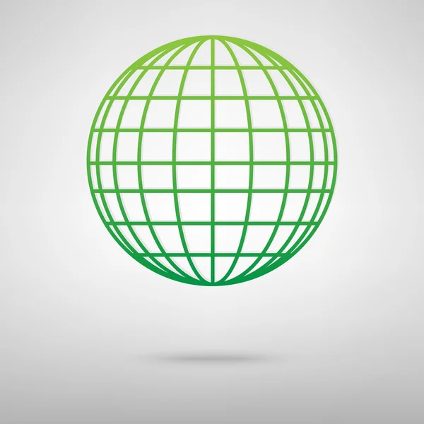 Tierra Globo icono verde0 . — Vector de stock