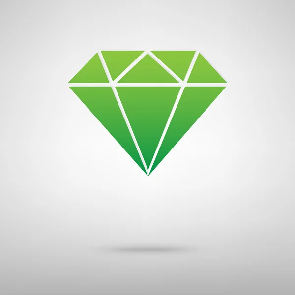 Icono verde diamante — Vector de stock