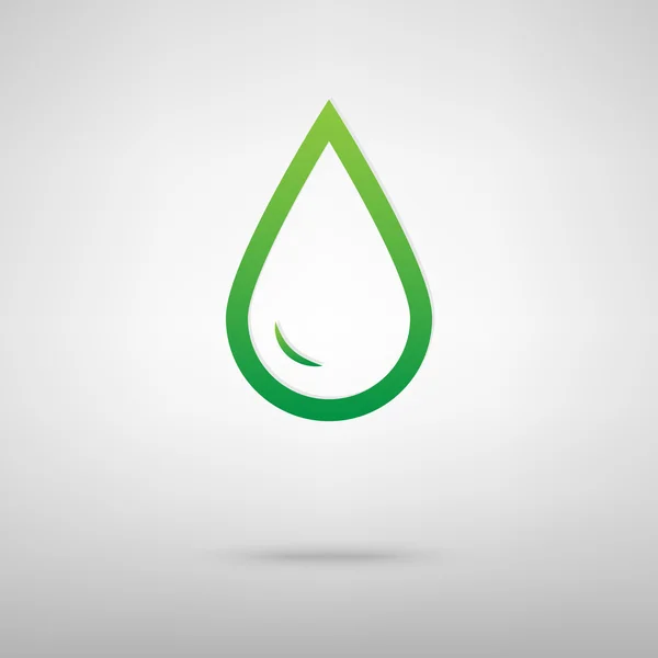 Drop of water green icon — Stock Vector