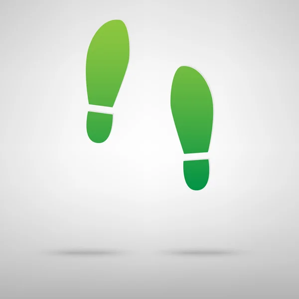 Otisk podrážky boty zelená ikona — Stockový vektor