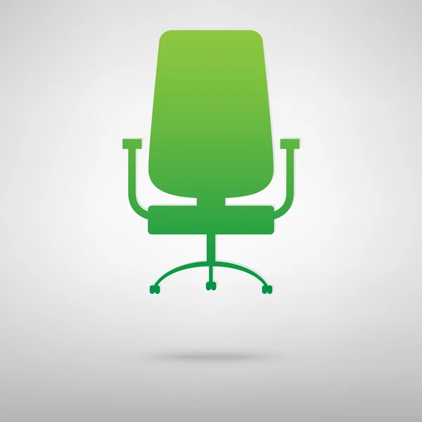 Silla de oficina icono verde — Vector de stock