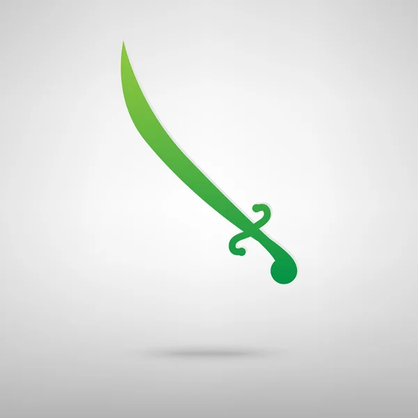 Saber icono verde — Vector de stock