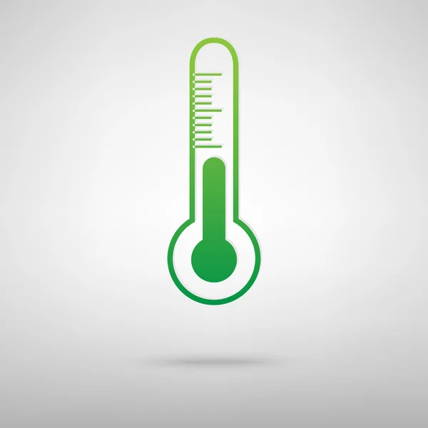 Thermometer grünes Symbol — Stockvektor