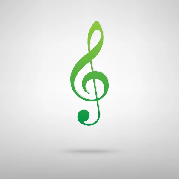 Hegedű clef zöld ikonra — Stock Vector