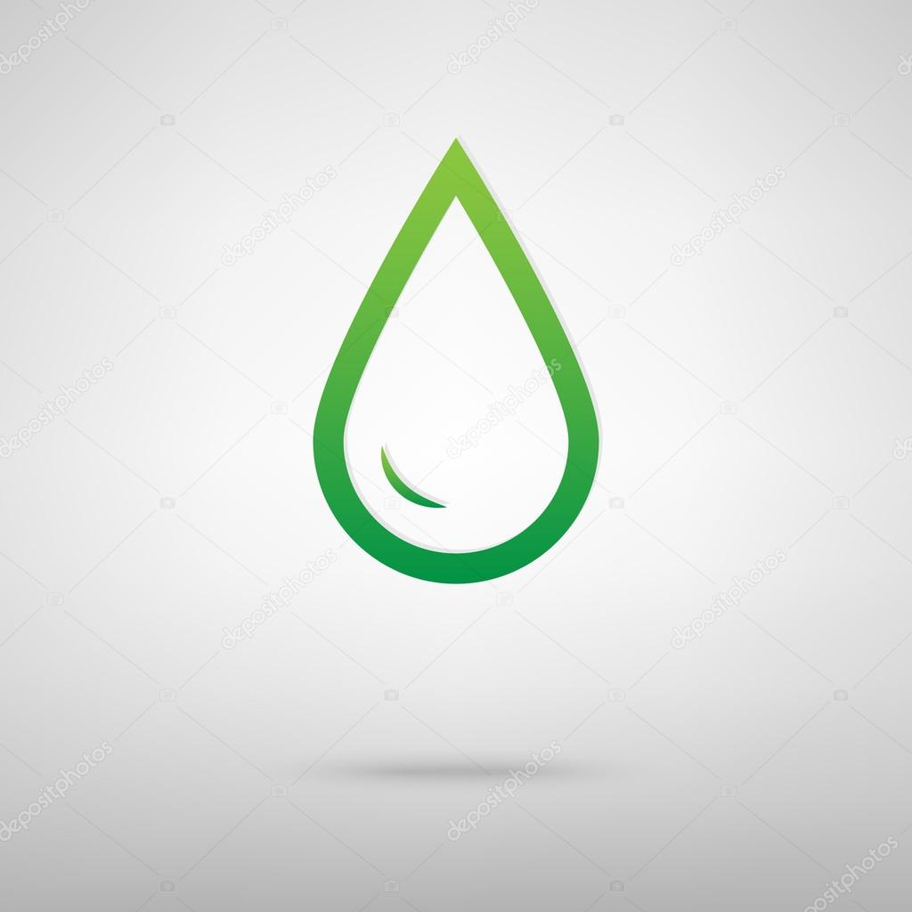 Drop of water green icon