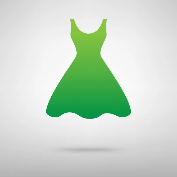 Ícone de vestido de mulher com sombra — Vetor de Stock