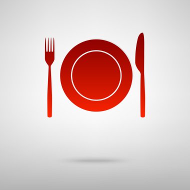 Gölge ile kırmızı simge