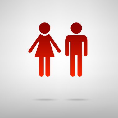 Gölge ile kırmızı simge