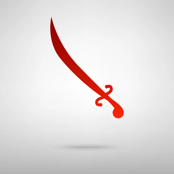 Icono rojo con sombra — Vector de stock