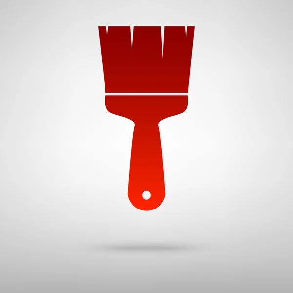 Icono rojo con sombra — Vector de stock