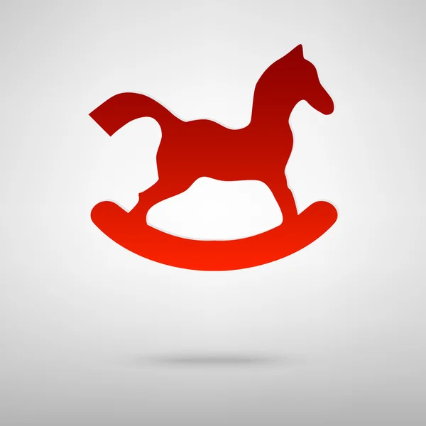 Icono rojo con sombra — Vector de stock