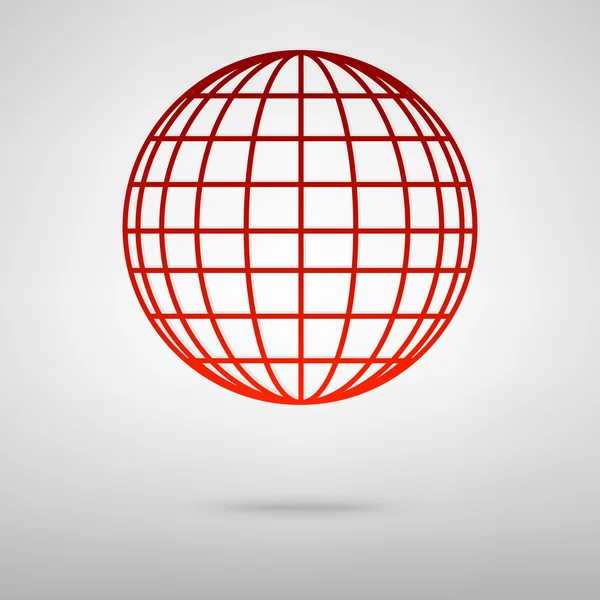 Röd ikon med skugga — Stock vektor