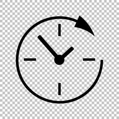 Saydam arka plan üzerinde izole siyah vektör simgesi