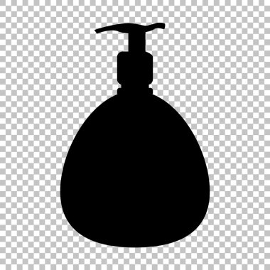 Saydam arka plan üzerinde izole siyah vektör simgesi