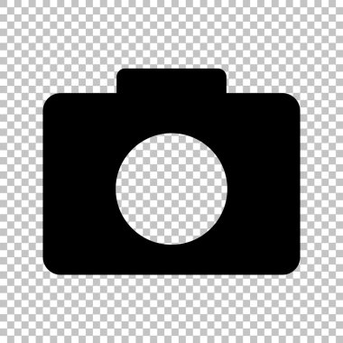 Saydam arka plan üzerinde izole siyah vektör simgesi