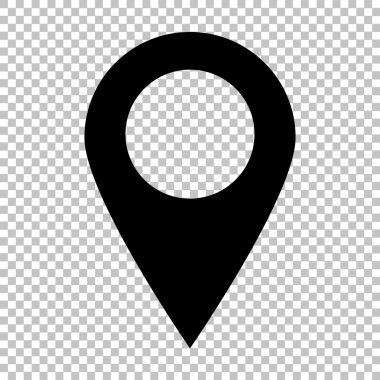 Saydam arka plan üzerinde izole siyah vektör simgesi