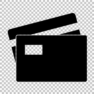 Saydam arka plan üzerinde izole siyah vektör simgesi