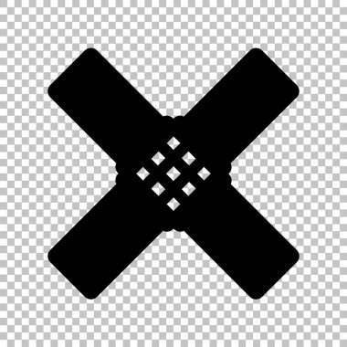 Saydam arka plan üzerinde izole siyah vektör simgesi