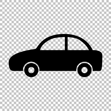 Saydam arka plan üzerinde izole siyah vektör simgesi