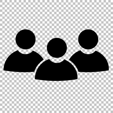 Saydam arka plan üzerinde izole siyah vektör simgesi