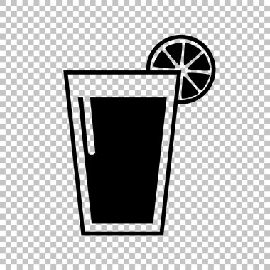 Saydam arka plan üzerinde izole siyah vektör simgesi