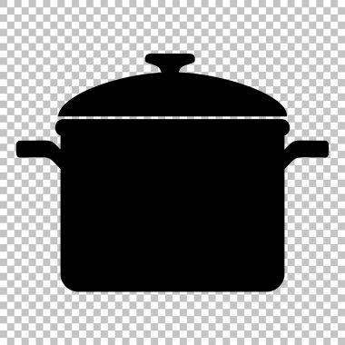 Saydam arka plan üzerinde izole siyah vektör simgesi