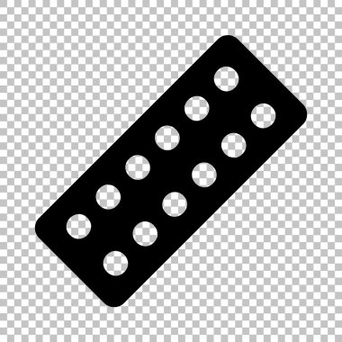 Saydam arka plan üzerinde izole siyah vektör simgesi