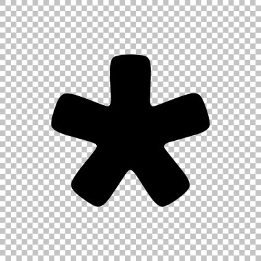 Saydam arka plan üzerinde izole siyah vektör simgesi