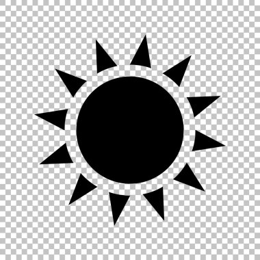 Saydam arka plan üzerinde izole siyah vektör simgesi