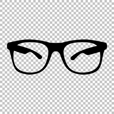 Saydam arka plan üzerinde izole siyah vektör simgesi