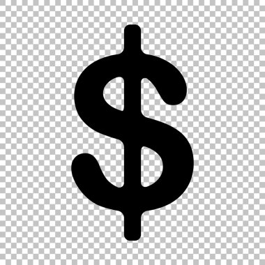 Saydam arka plan üzerinde izole siyah vektör simgesi