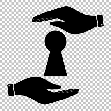 Anahtar deliği işareti. Düz stil ikonu