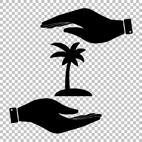 Signo de palmera de coco — Vector de stock