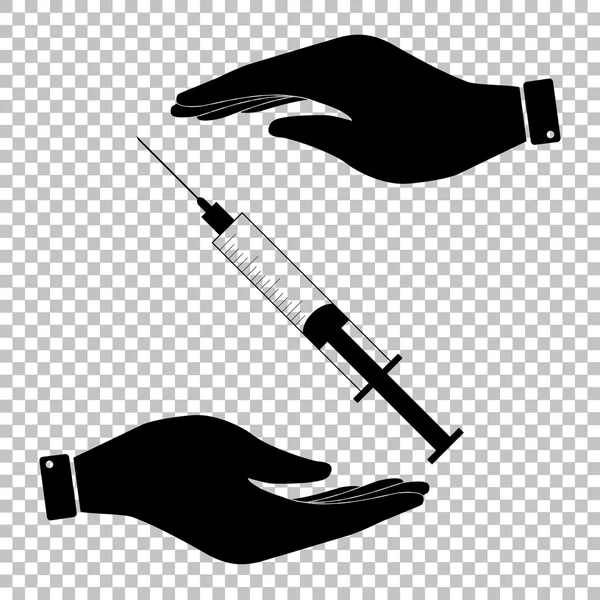 Signe de seringue. icône de style plat — Image vectorielle