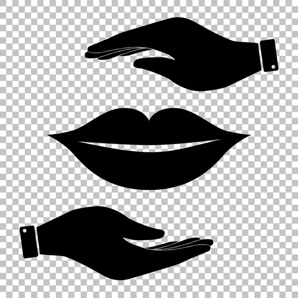 Le signe des lèvres. icône de style plat — Image vectorielle