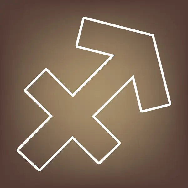 Linje-ikonen på brun bakgrund — Stock vektor