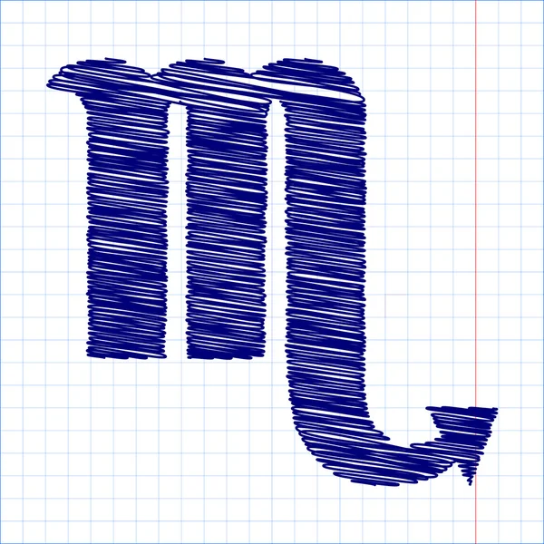 Ícone Scribble com efeito caneta — Vetor de Stock