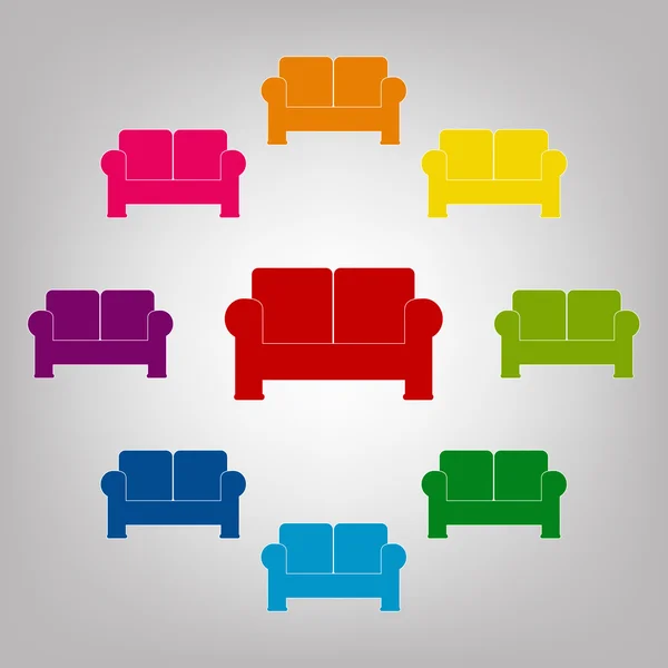 Icônes ensemble coloré — Image vectorielle
