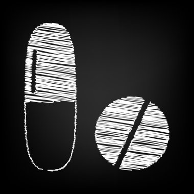 Tebeşir etkisi ile vektör simgesi