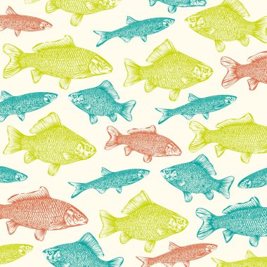 eski okul balıklar çizim