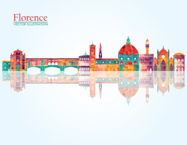 florence detailed panorama clipart