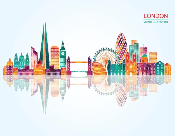 London detailliertes panorama — Stockvektor