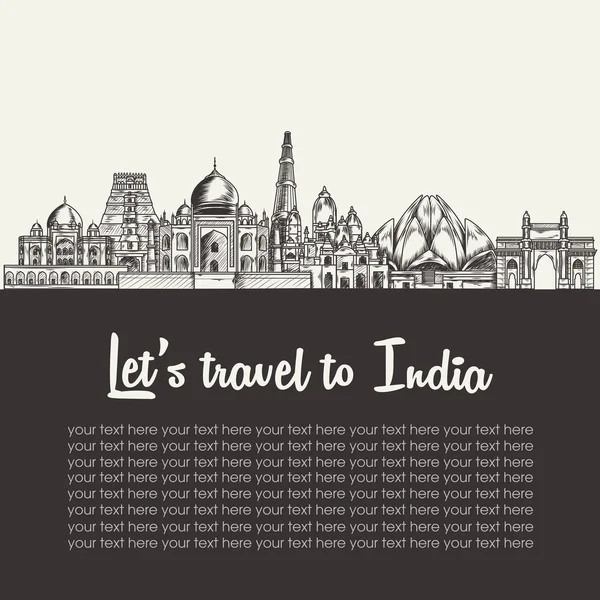 India panorama detallado — Archivo Imágenes Vectoriales